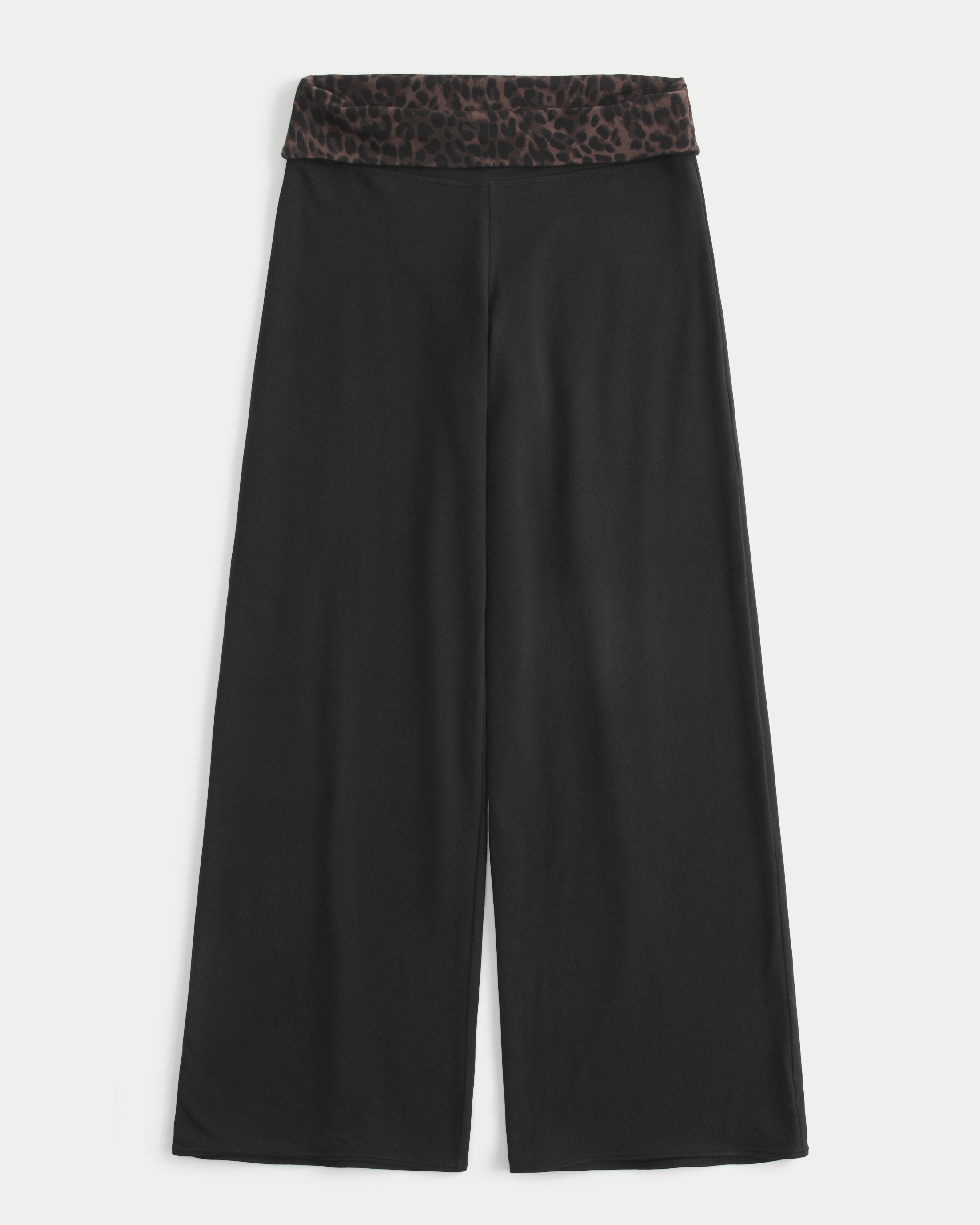 Hollister Callie Reversible Knit Foldover Waist Wide-Leg Pants