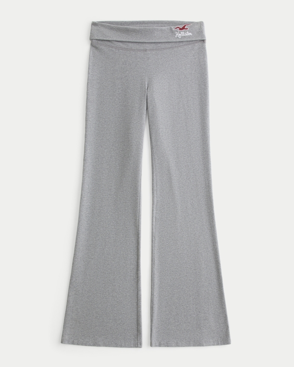 Women's Knit Foldover Waist Logo Flare Pants | Women's Clearance