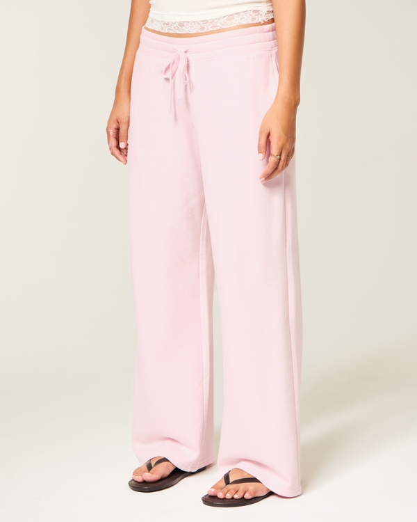 Hollister Feel Good Low-Rise Baggy Sweatpants, Light Pink view 2