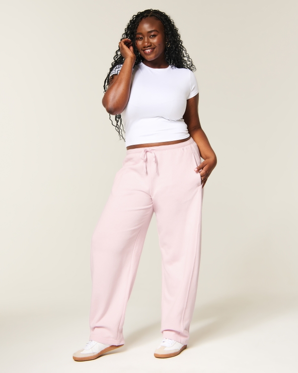 Low-Rise Barrel Sweatpants, Light Pink view 1