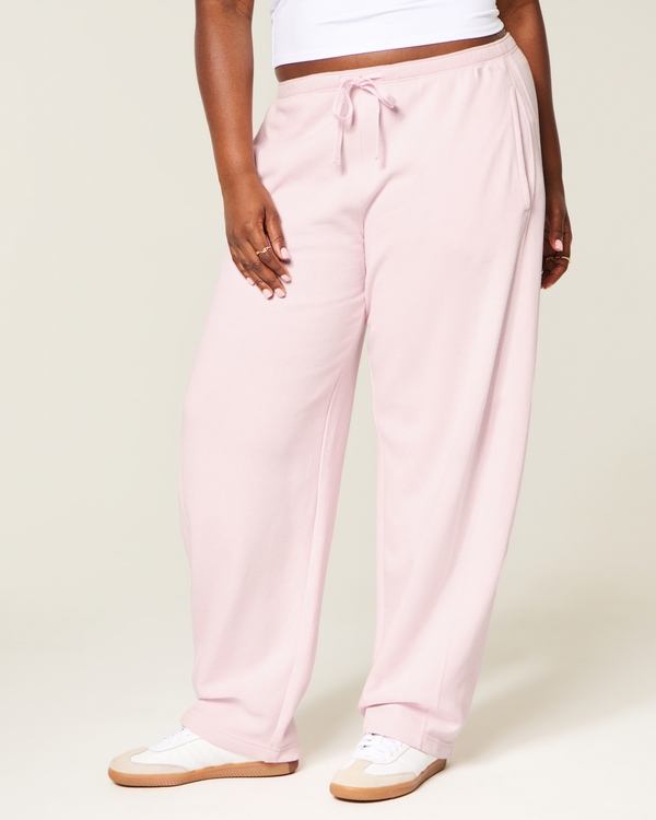 Low-Rise Barrel Sweatpants, Light Pink view 2