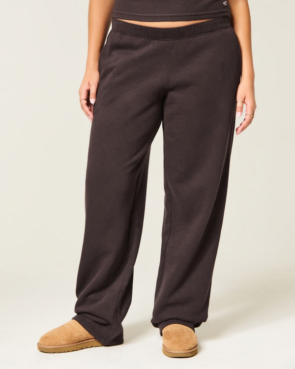 Hollister Feel Good Low-Rise Tapered Baggy Sweatpants, Espresso view 2