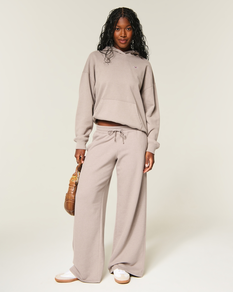Hollister Feel Good Low-Rise Baggy Sweatpants - grey by Hollister