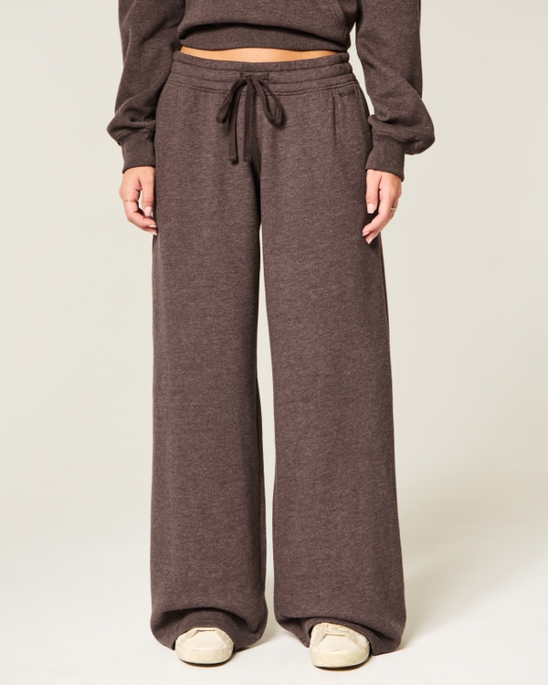 Hollister Feel Good Low-Rise Baggy Sweatpants, Heather Brown view 2
