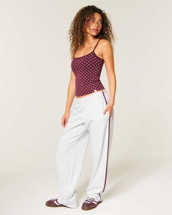 Hollister Feel Good Low-Rise Tapered Baggy Sweatpants, Heather Gray view 1