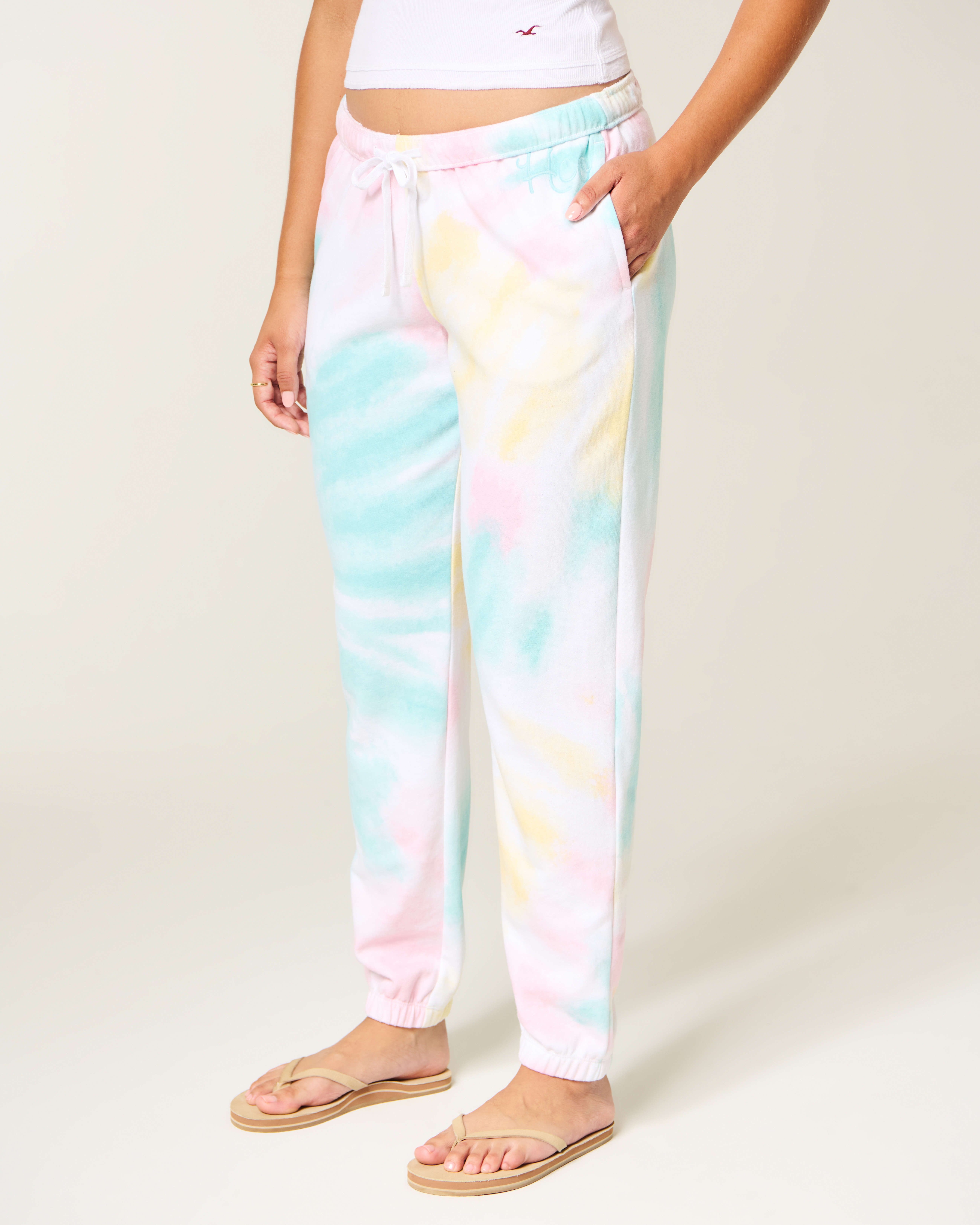 Logo Graphic Wash Effect Terry Joggers