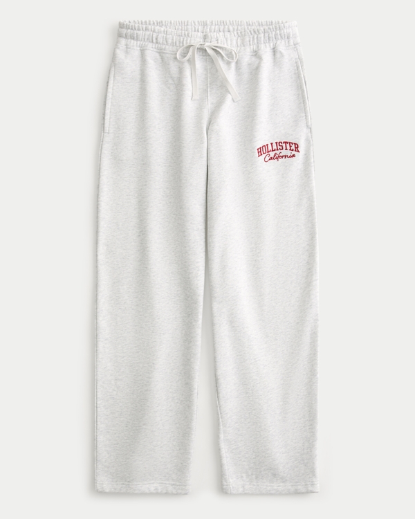 Hollister Feel Good Logo Graphic Baggy Sweatpants, Light Heather Gray view 1