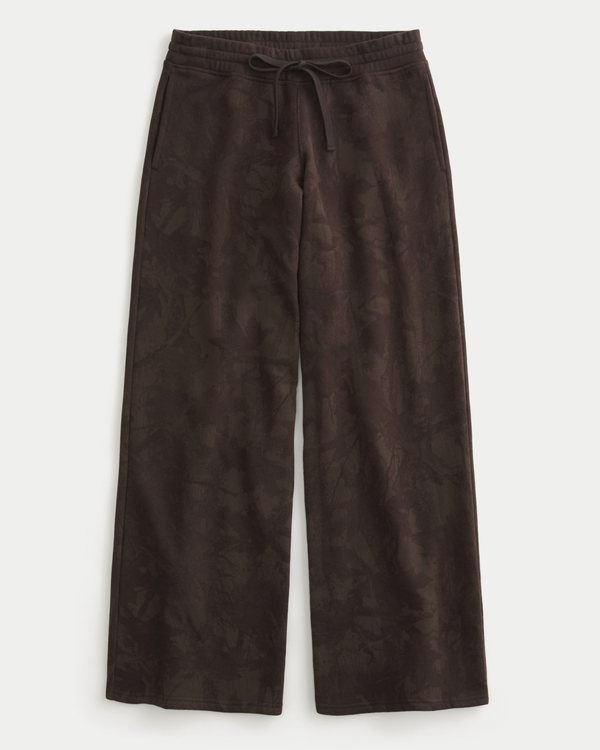 Hollister Feel Good Camo Baggy Sweatpants, Brown Print view 1