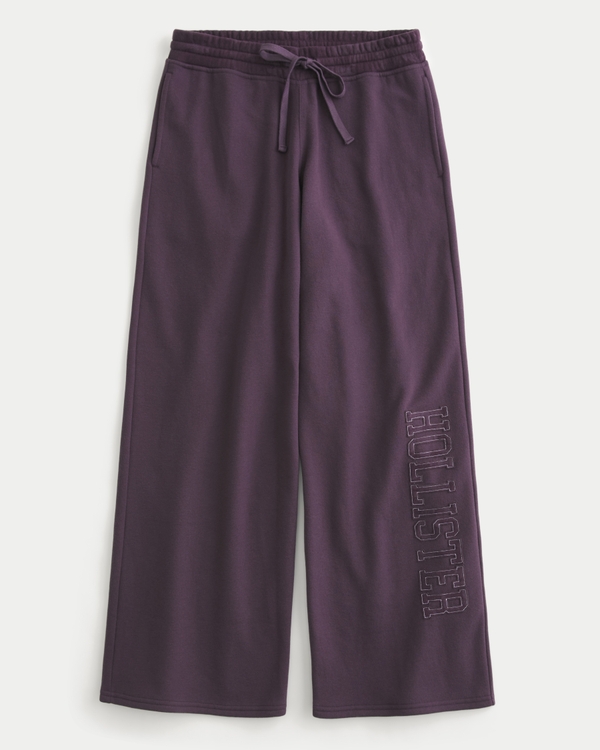 Hollister Feel Good Logo Graphic Baggy Sweatpants, Deep Purple view 1