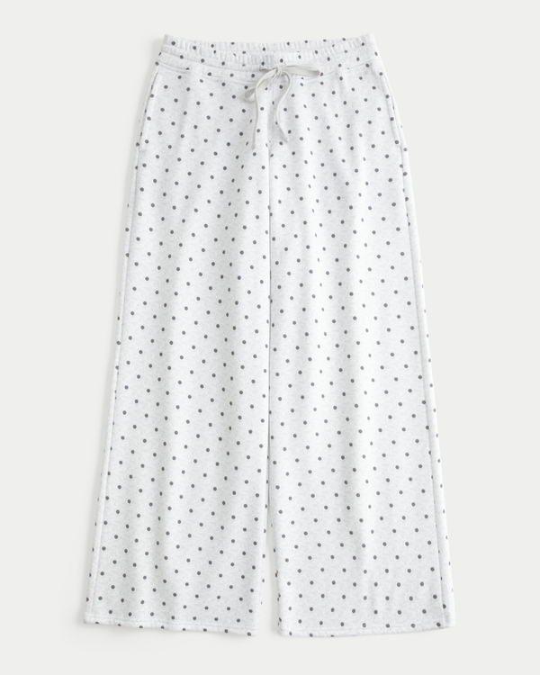 Hollister Feel Good Dot Pattern Baggy Sweatpants, Light Heather Grey Dot view 1