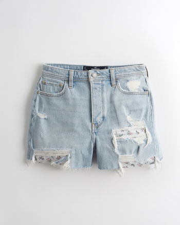 Women s Vintage Stretch Ultra High Rise Denim Mom Short 3 Women s Sale HollisterCo