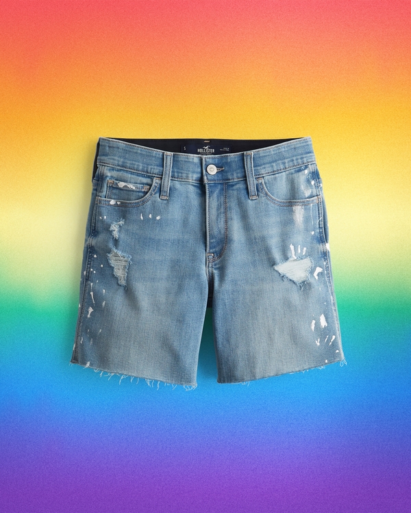 Hollister Short en jean bleu style d\u00e9contract\u00e9 Mode Shorts en jean Pantalons courts 