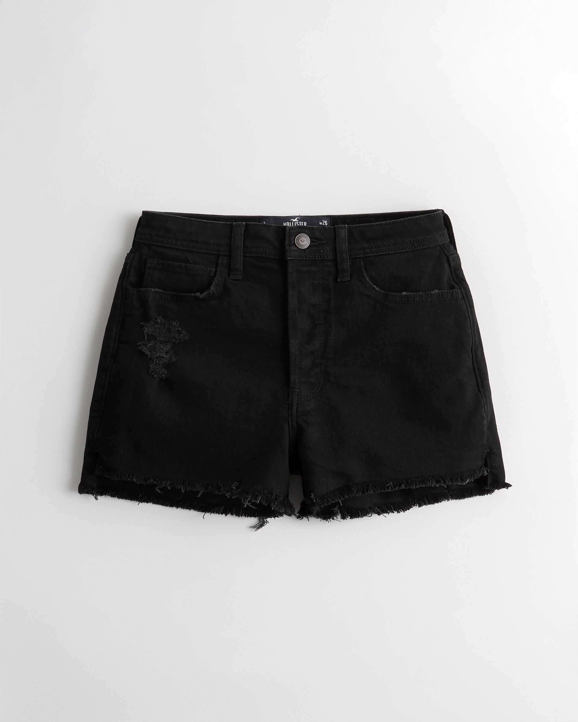 hollister white jean shorts