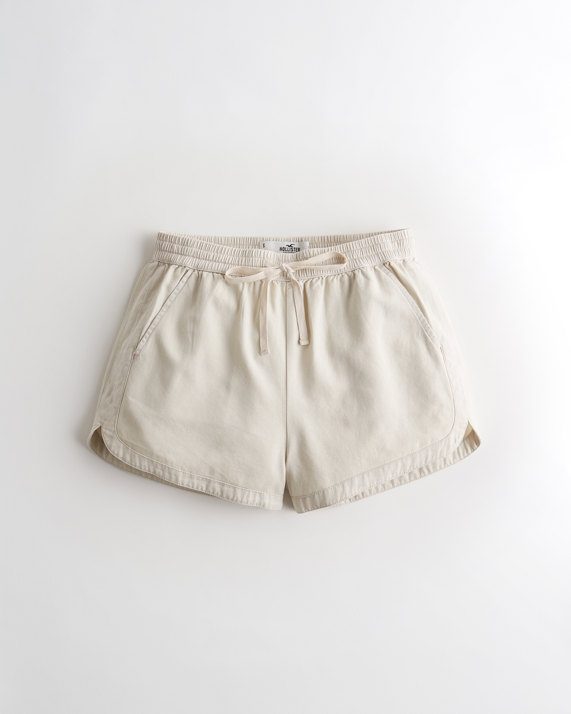 hollister high rise curved hem shorts