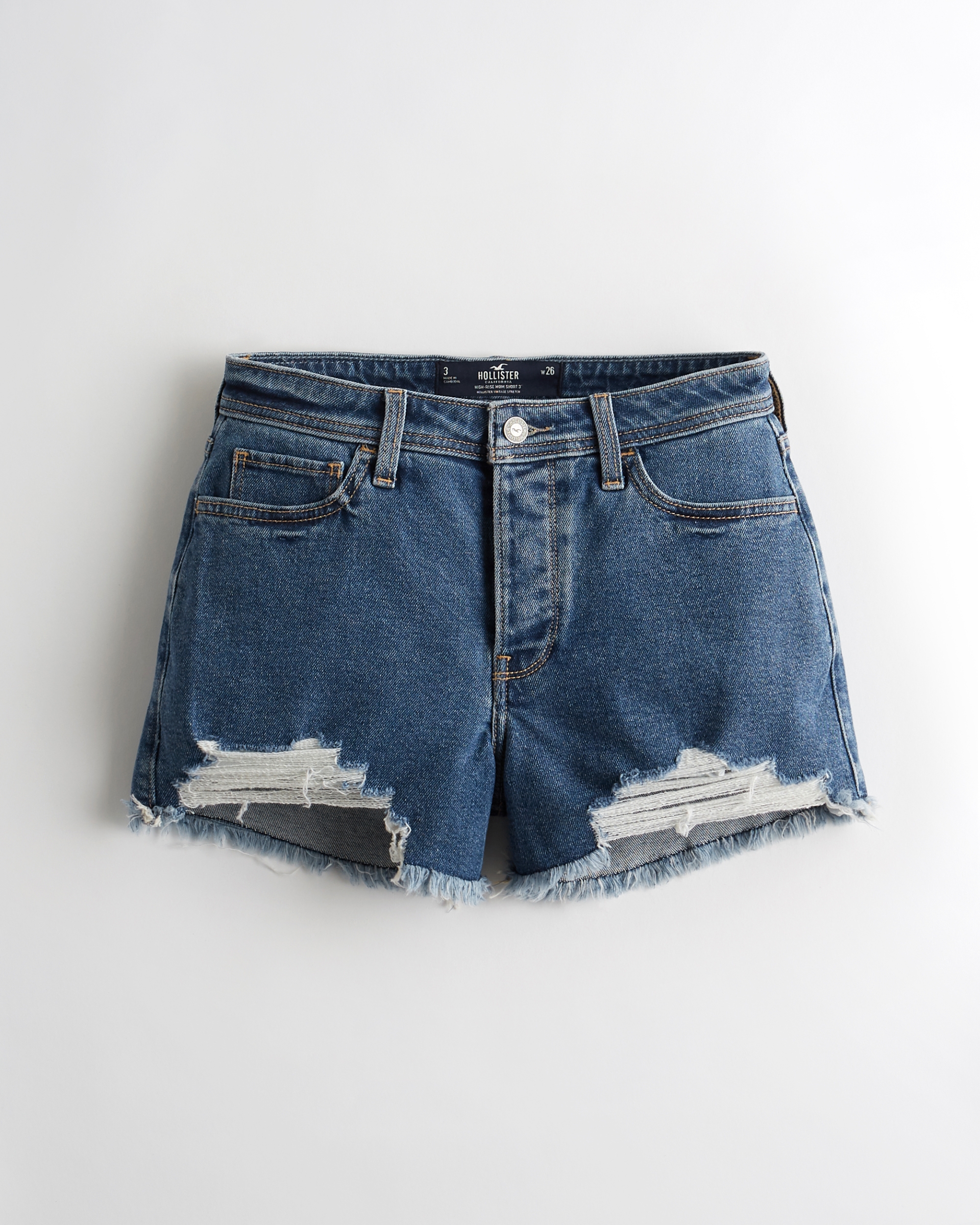 high rise shorts hollister