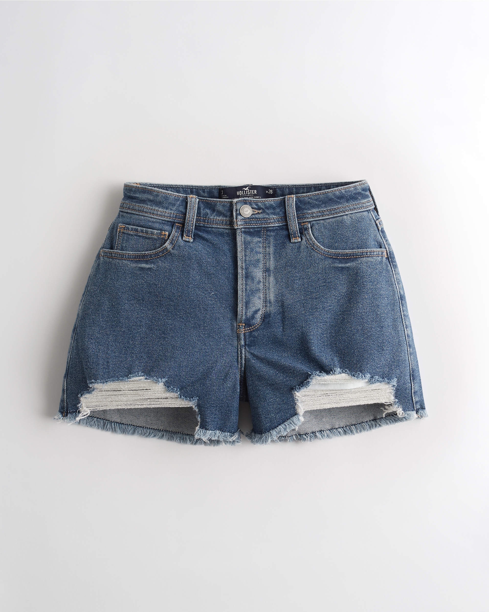 high rise denim mom shorts