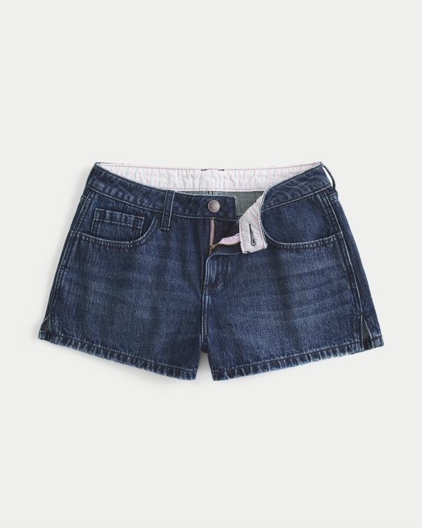 High-Rise Mini Jean Shorts, Dark view 1