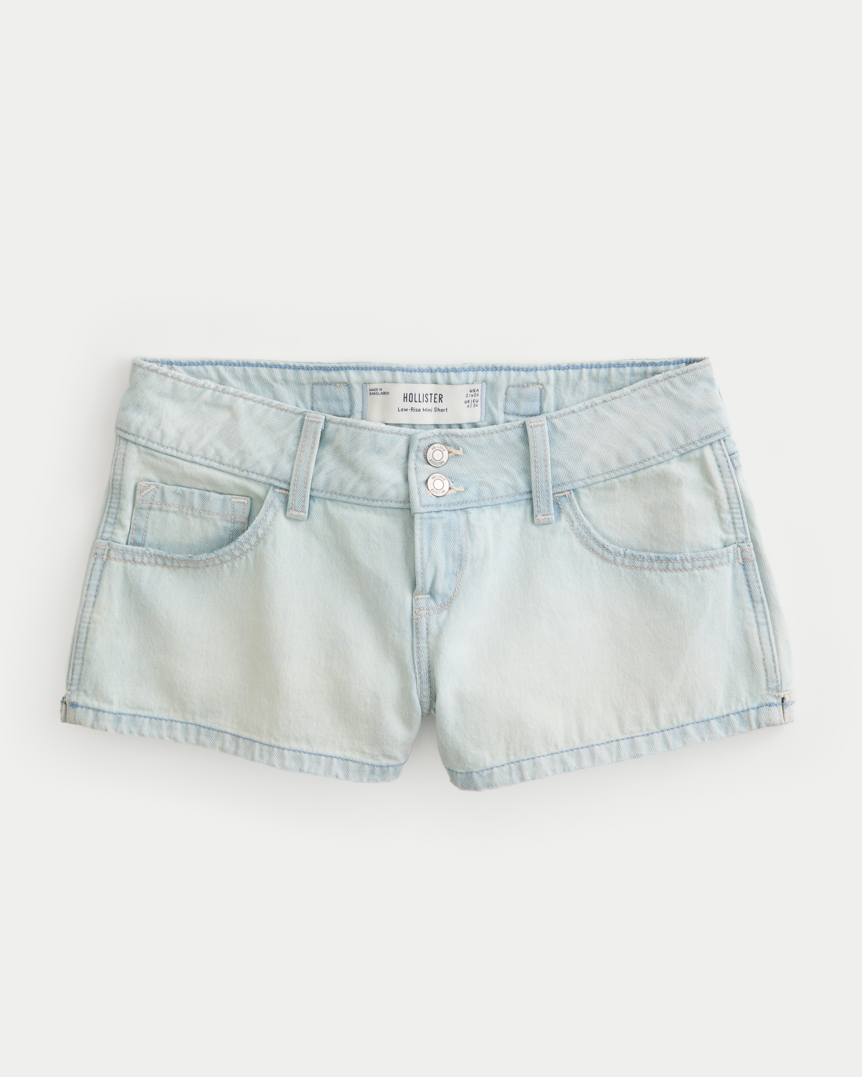 Hollister Andi Adjustable Low-Rise Mini Jean Shorts