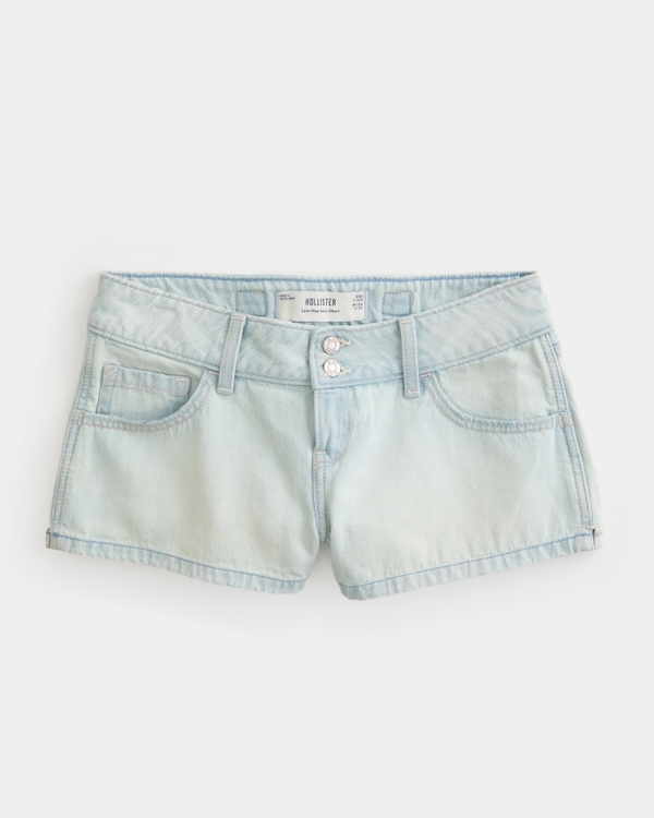Hollister Andi Adjustable Low-Rise Mini Jean Shorts, Light view 1