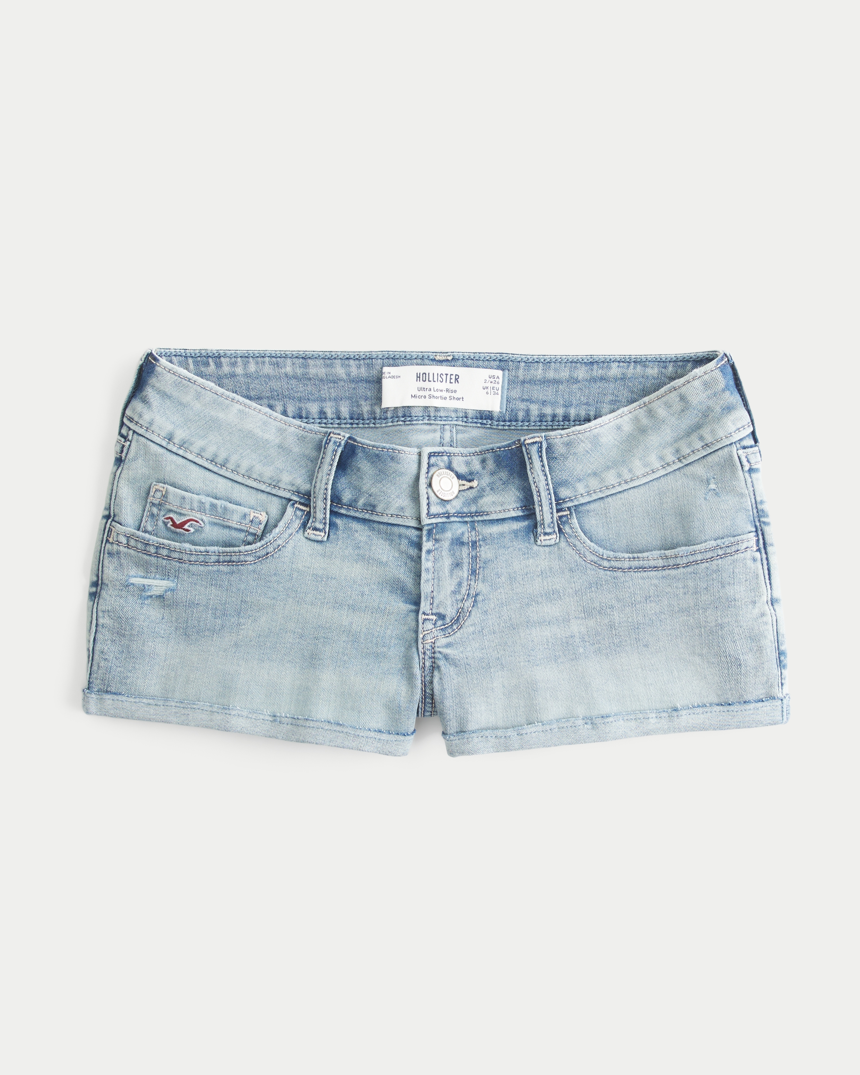 Ultra Low-Rise Micro Jean Shortie Shorts