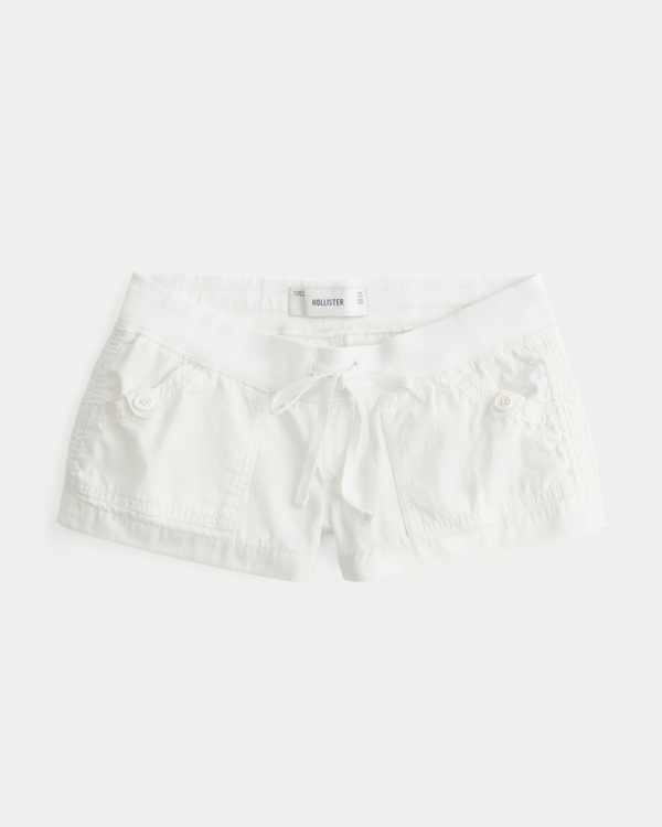 Hollister Remi Ultra Low-Rise Mini Shorts, White view 1