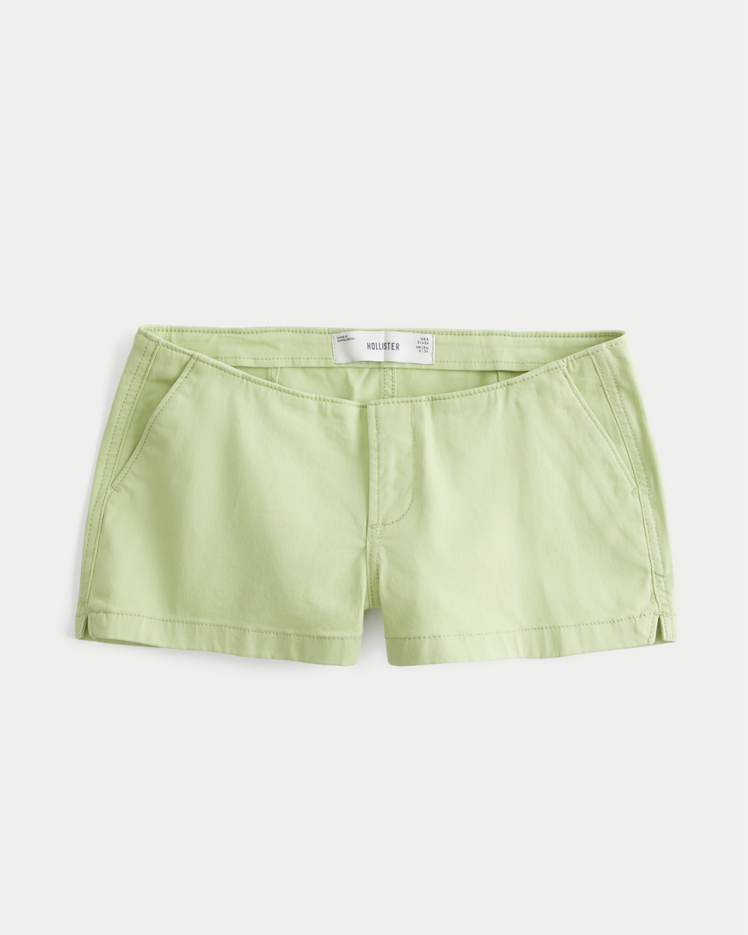 Ultra Low-Rise Twill Micro Shortie Shorts