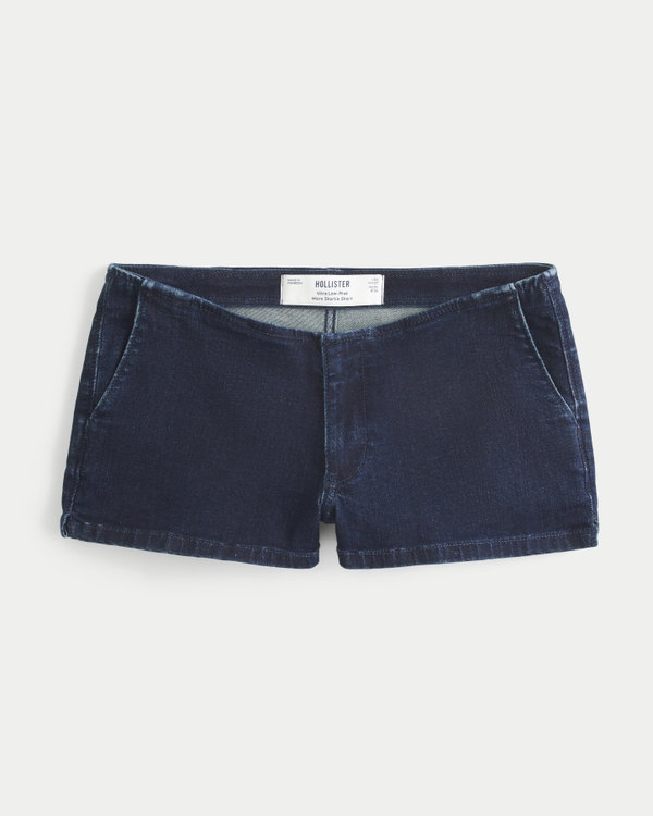 Ultra Low-Rise Micro Jean Shortie Shorts, Dark view 1