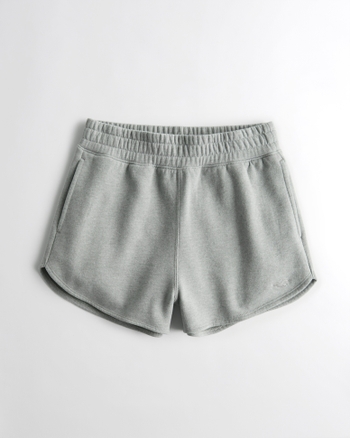 Women's Ultra High-Rise Curved Hem Fleece Dad Shorts | Women's ...