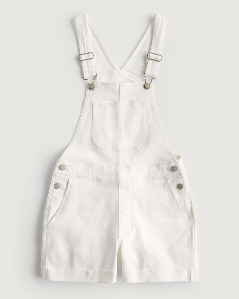 White denim overall on sale shorts