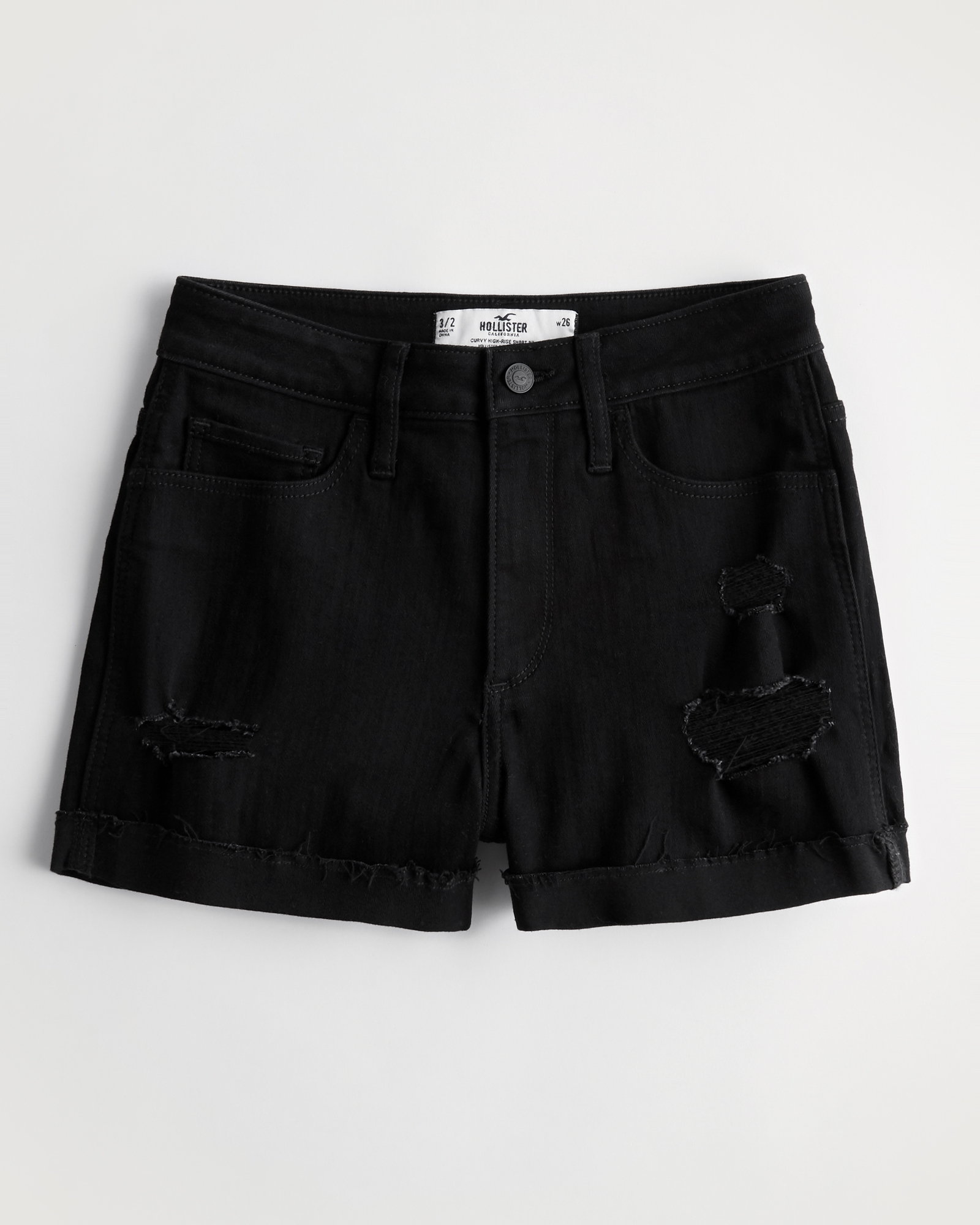 Basilia High Rise Denim Shorts - Black – Girls Will Be Girls