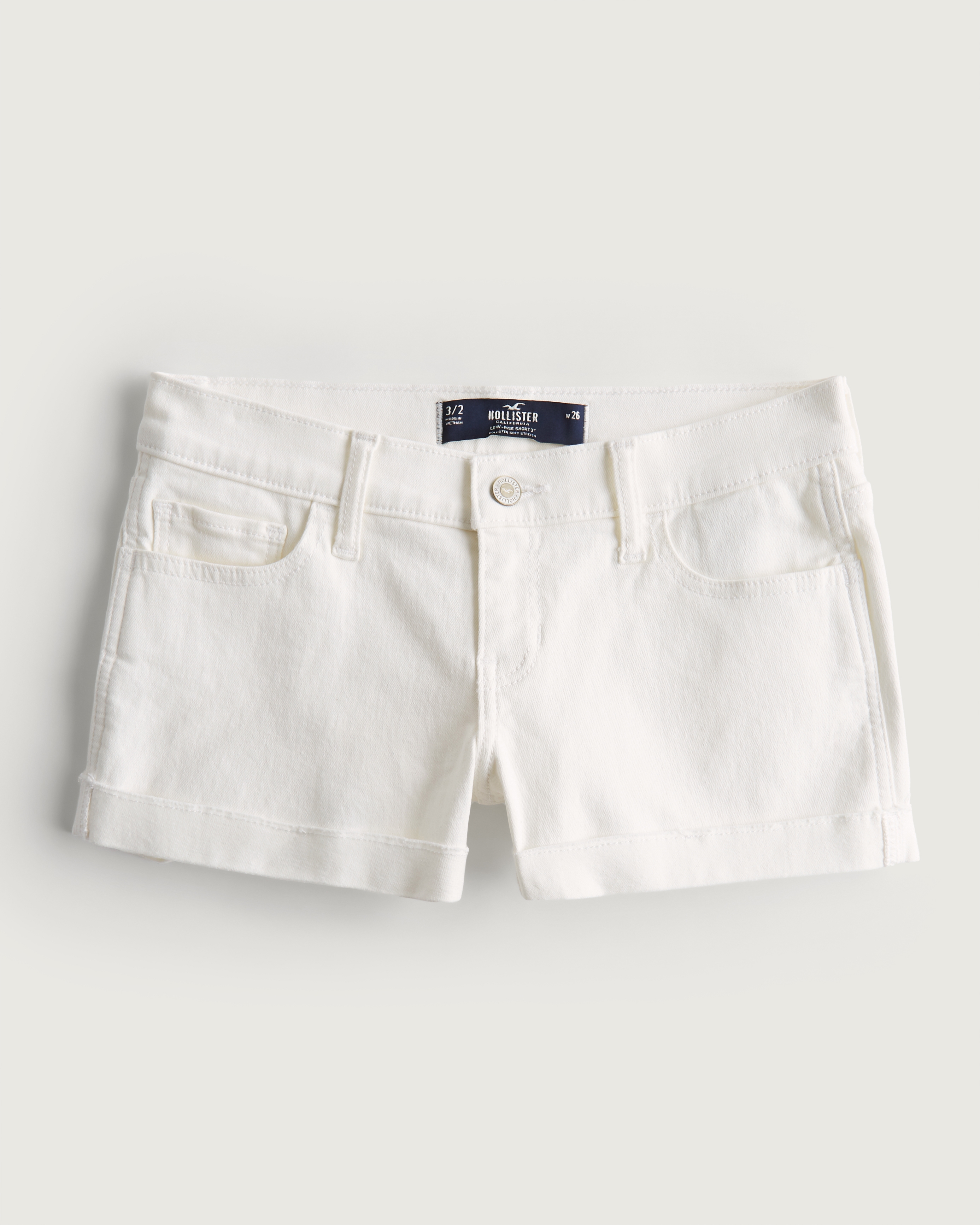 Hollister white cheap denim shorts