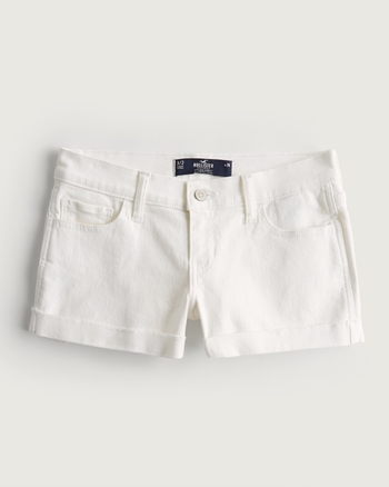Women's Low-Rise White Denim Shorts 3