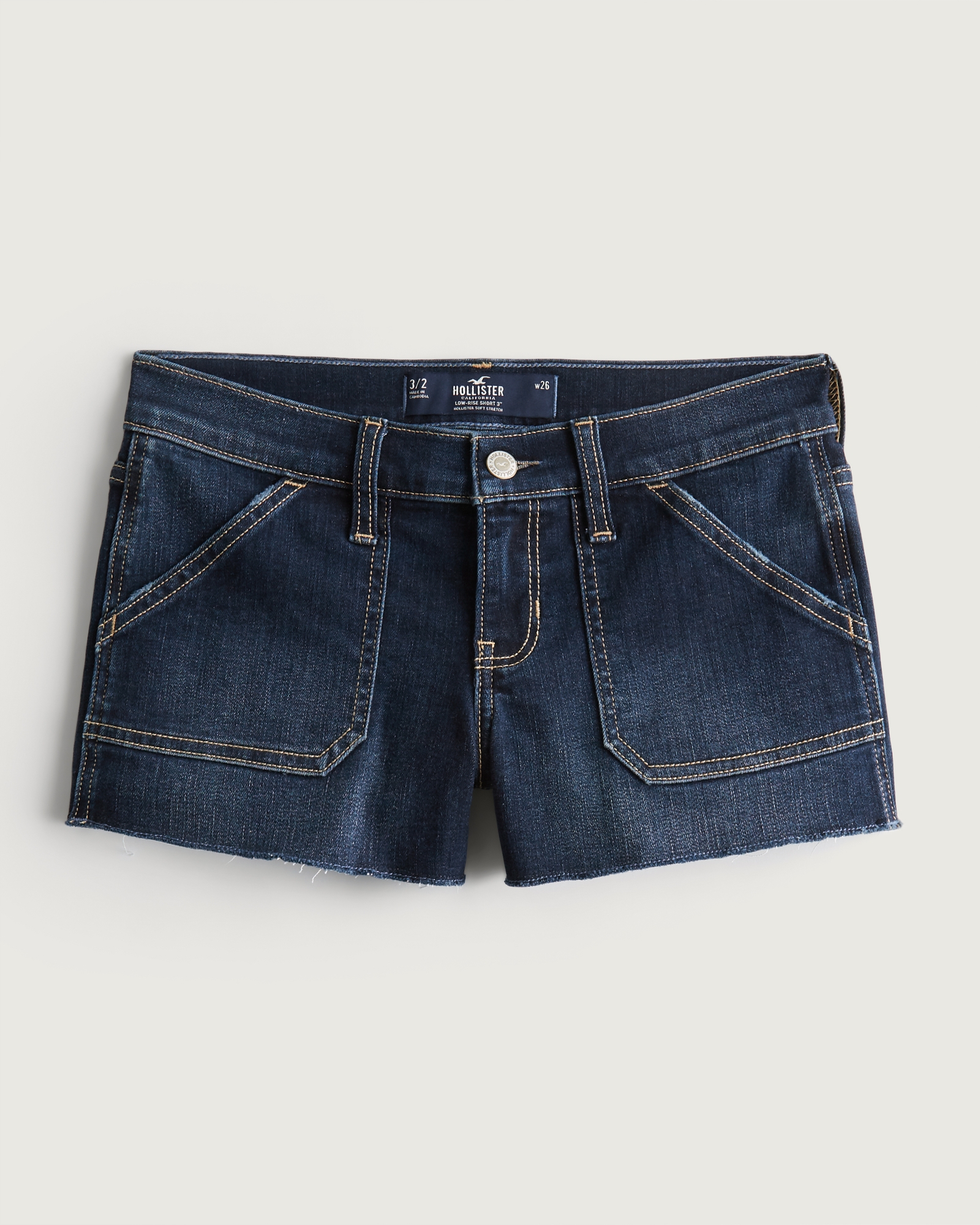 Hollister girls denim blue shorts, 99% cotton size 1 w/ 25 waist
