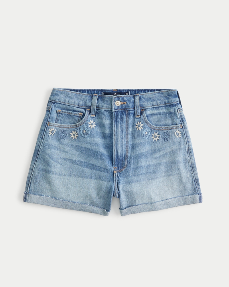 Hollister High-Waist Denim Shorts with Turn-Up