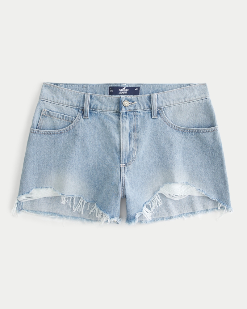 Hollister Womens Slouchy Short Blue Denim Shorts Size 0 - beyond exchange