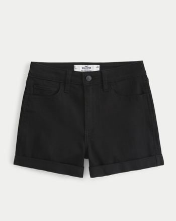 Hollister black denim shorts hot sale