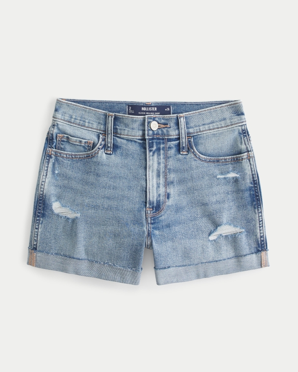 High Waisted Hollister Shorts ❤ liked on Polyvore featuring shorts,  high-waisted denim shorts, hollister co.…
