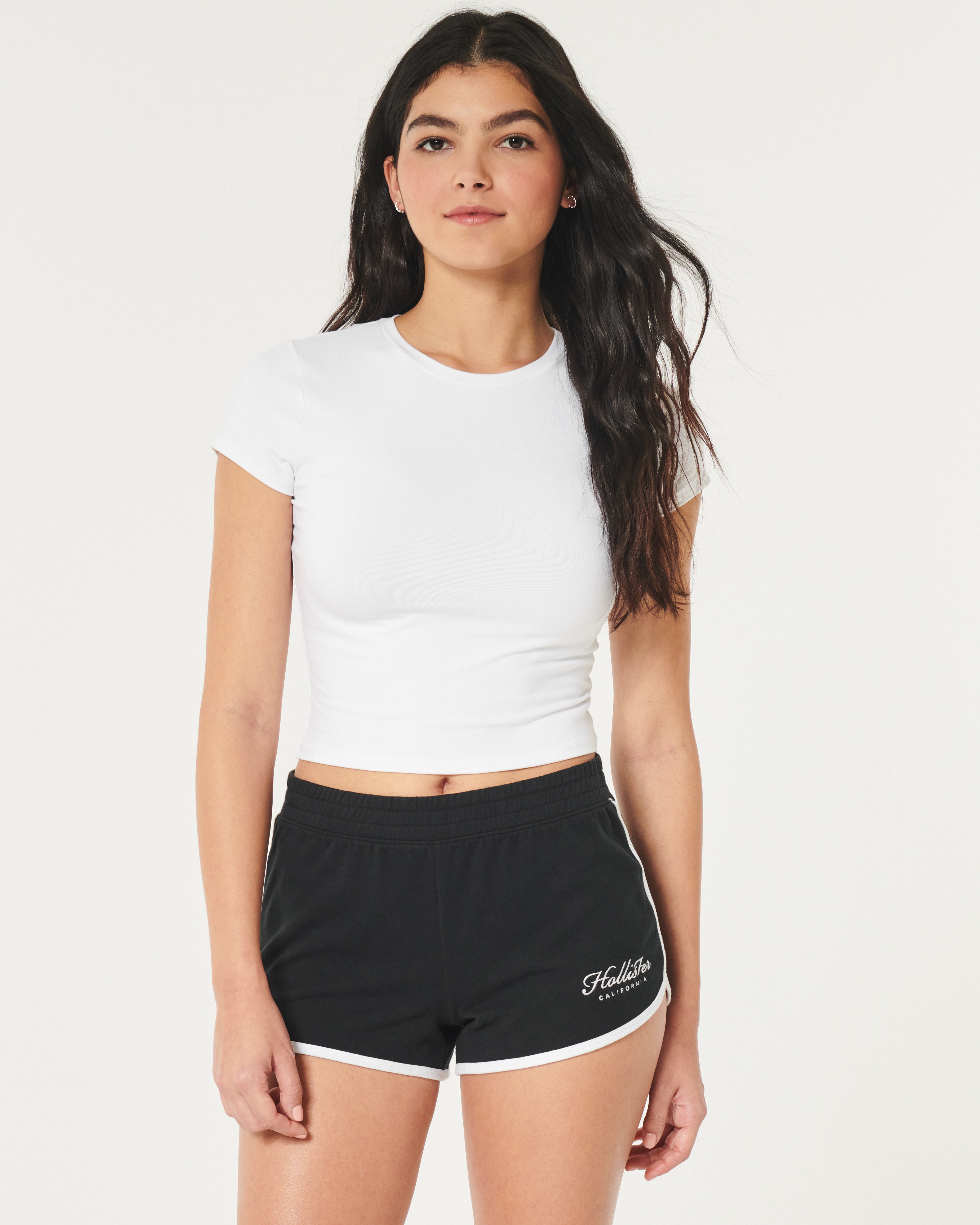 Women s Knit Logo Shorts Women s Sale HollisterCo