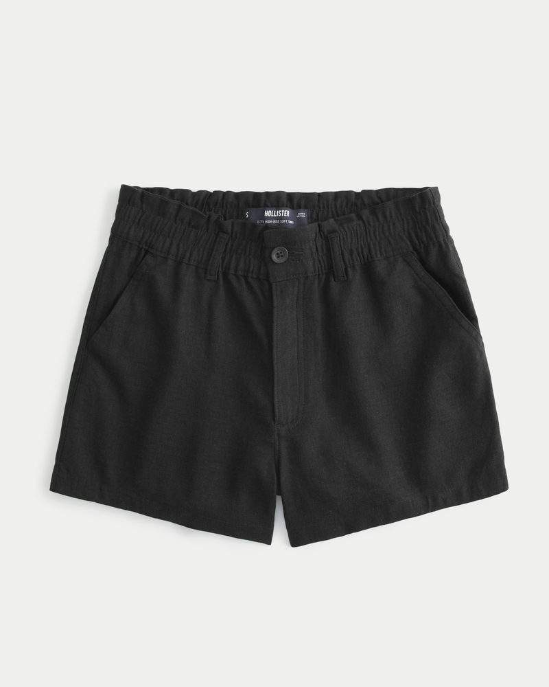 Ultra High-rise Linen-Blend Soft Shorts