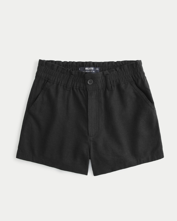Women's Ultra High-rise Linen Blend Soft Shorts | Women's Bottoms | HollisterCo.com