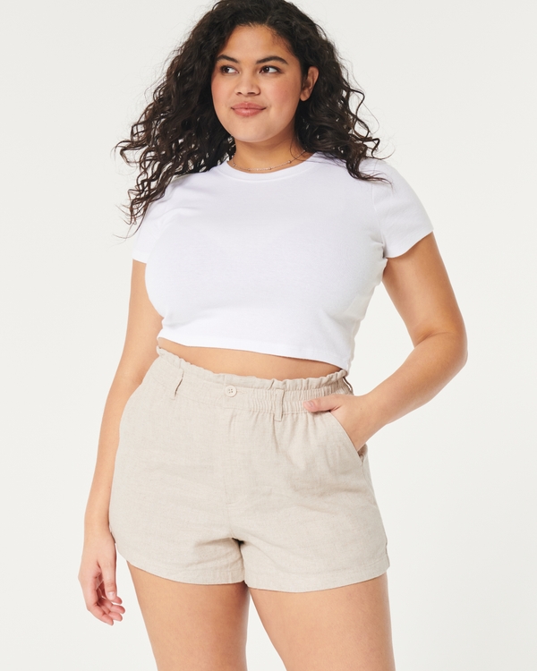 Ultra High-rise Linen Blend Soft Shorts