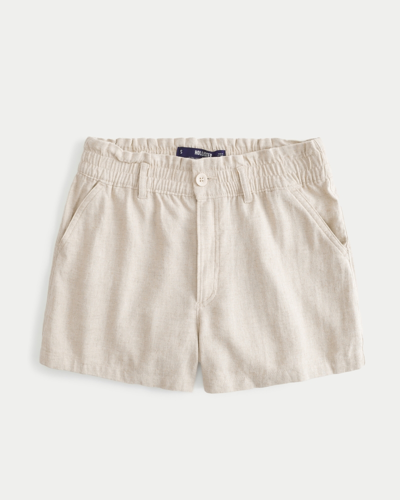 Ultra High-rise Linen-Blend Soft Shorts