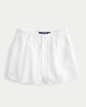 Pure linen high-waisted short, Contemporaine