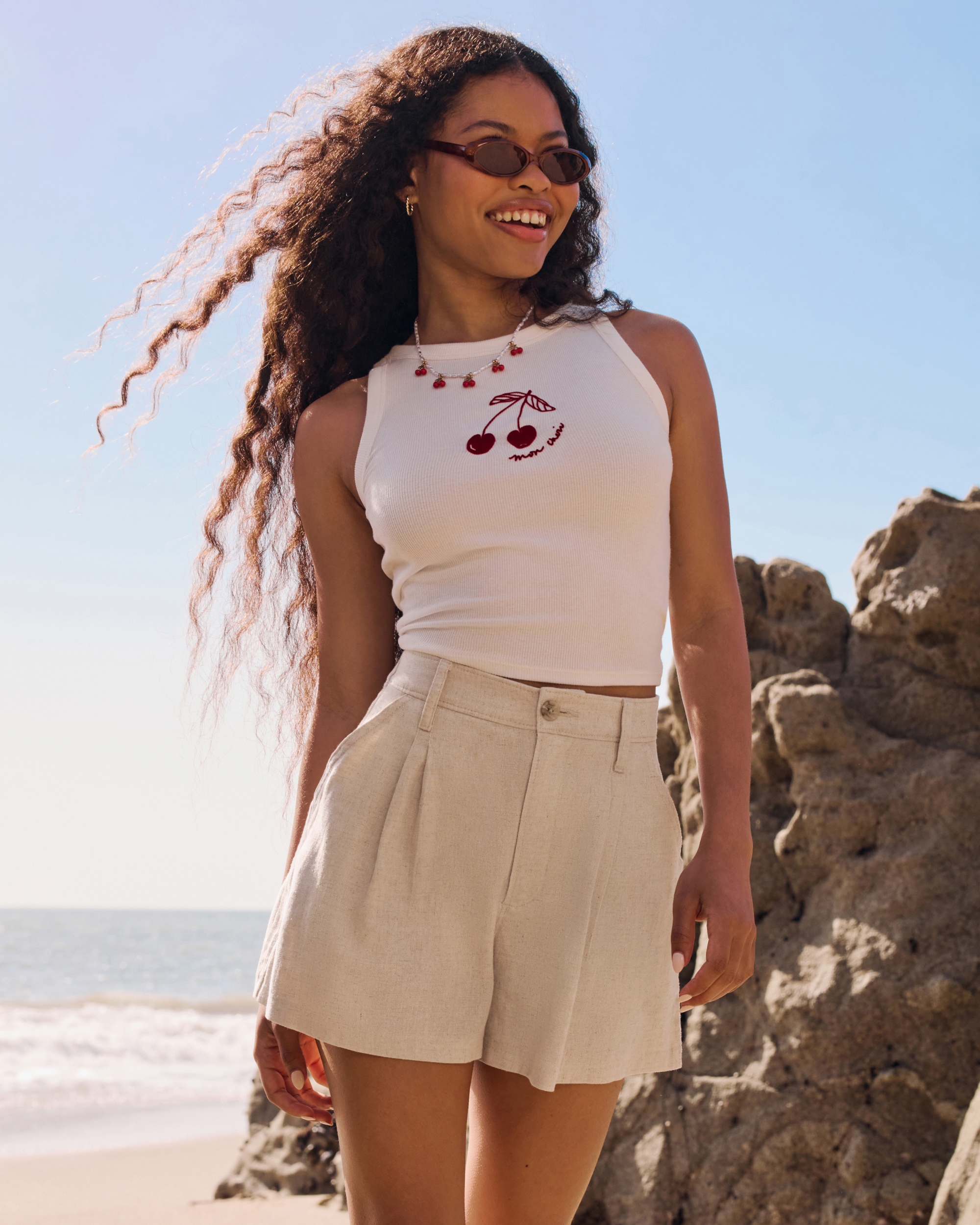 Hollister Livvy Ultra High-Rise Linen-Blend Shorts