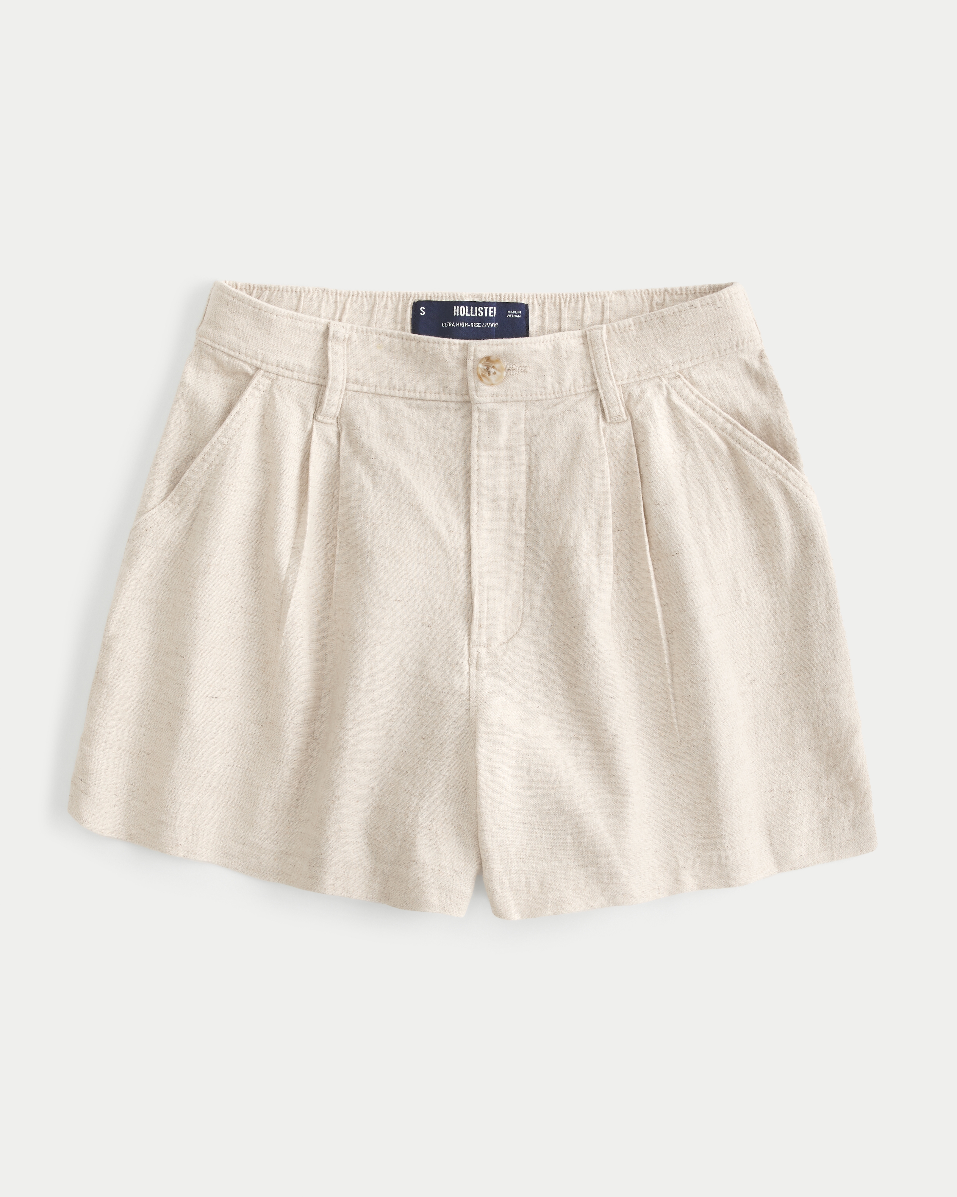 Hollister Livvy Ultra High-Rise Linen Blend Shorts