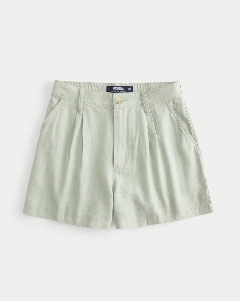 Women's Hollister Livvy Ultra High-Rise Linen Blend Shorts | Women's ...