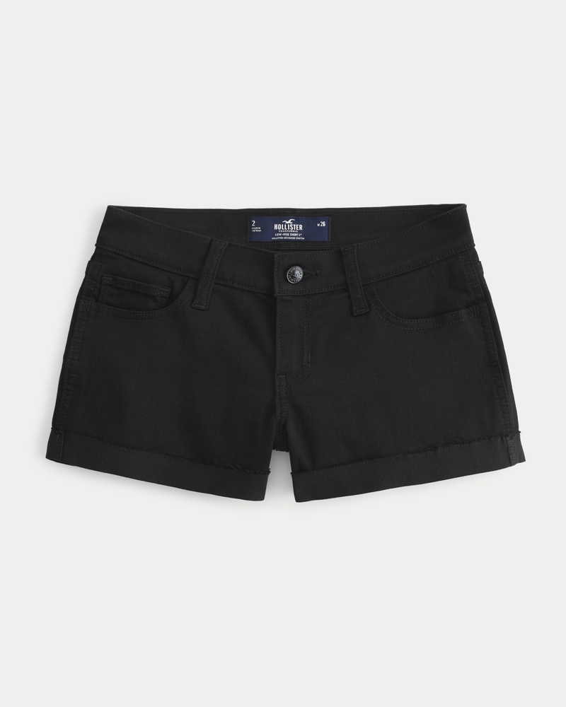 Low-Rise Black Denim Shorts 3