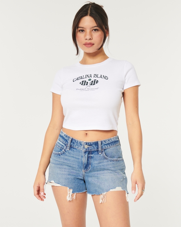 Hollister white 2024 jean shorts