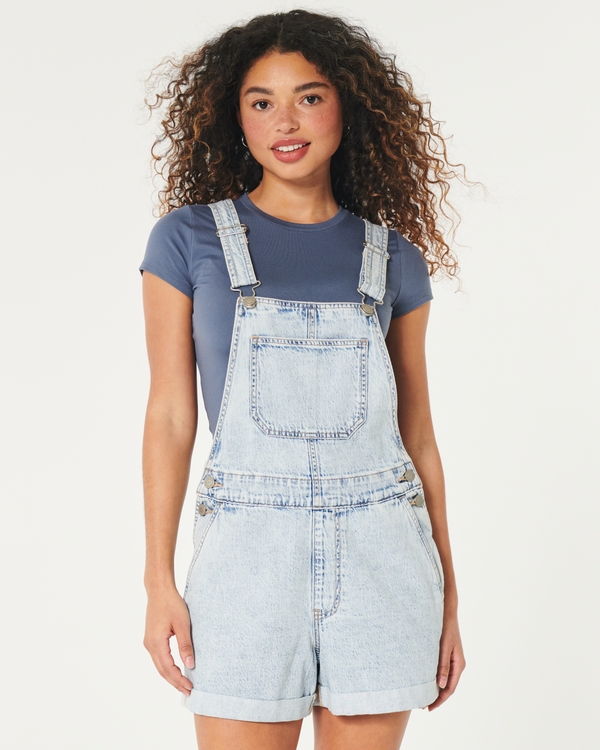 Overall Shorts - Light Wash