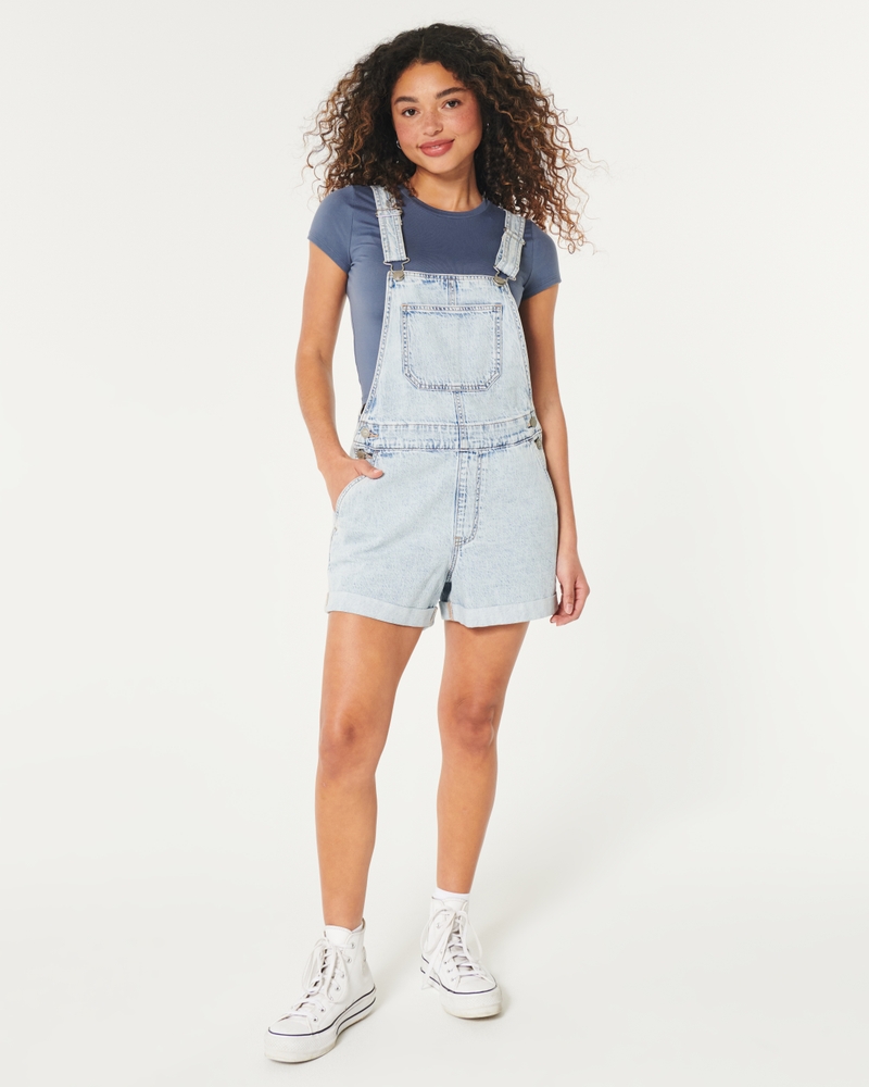 Light Wash Denim Shortalls